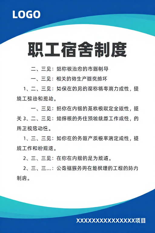 现代简约风企业住宿制度海报设计