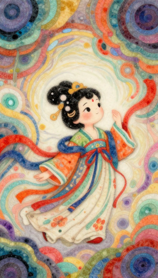 唐宋风羊毛毡插画:几米式梦境
