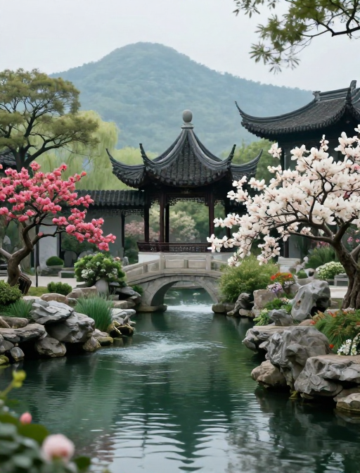 绝美中国风园林：青山绿水间的诗意画卷