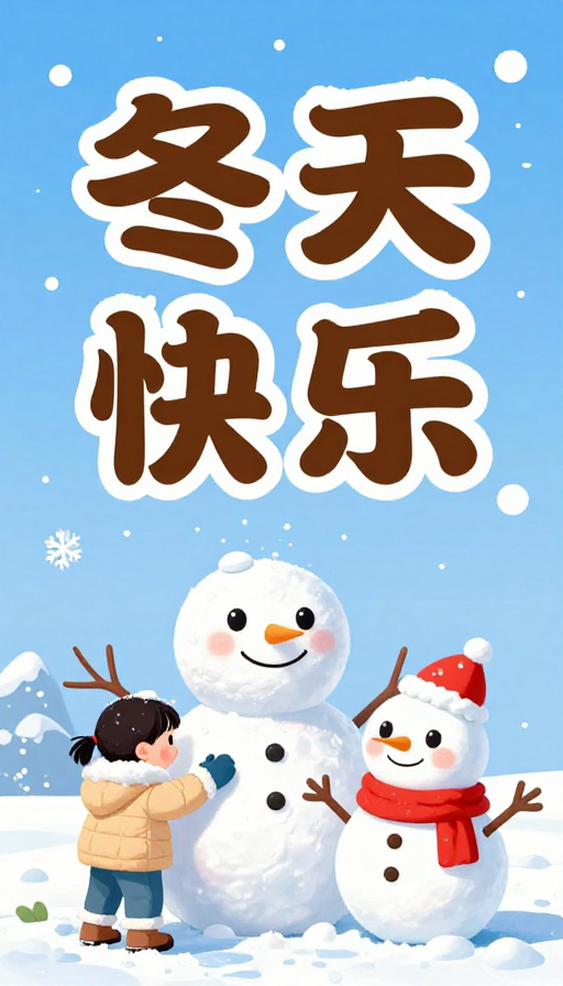 冬日雪人欢乐时刻