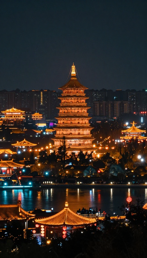盛唐长安夜境·千山灯火流光