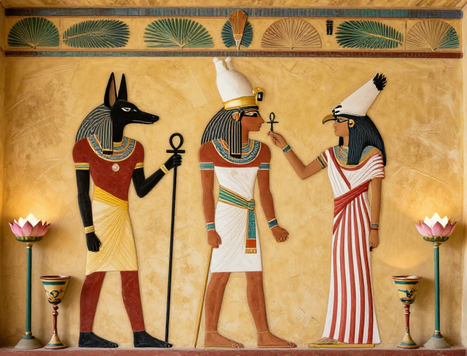 古埃及宗教仪式壁画场景