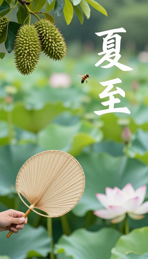 夏至荷风诗意景：蝉鸣榴火映晴空