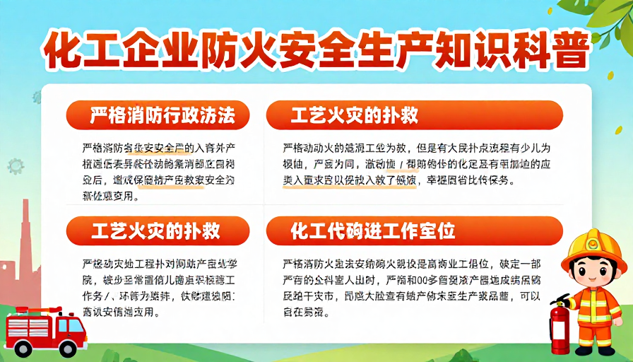 化工企业防火安全生产科普海报设计