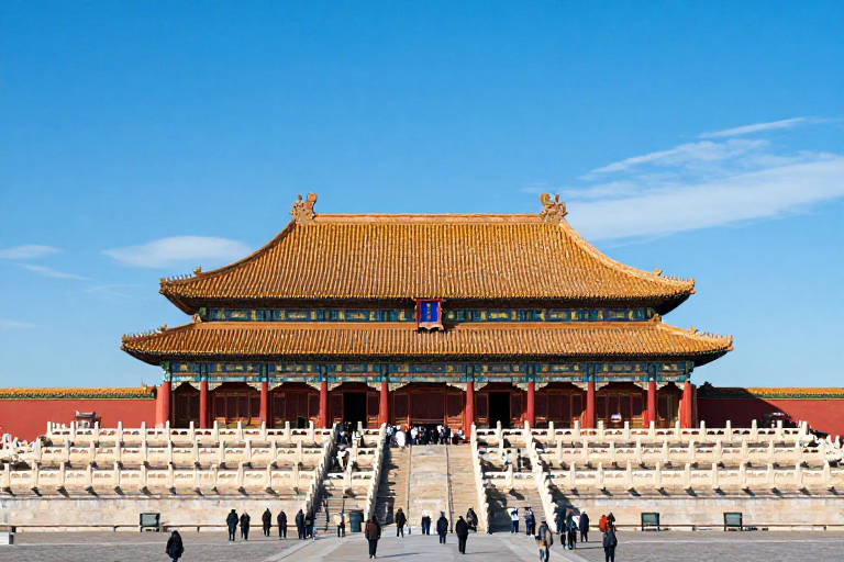 故宫太和殿全景:金瓦朱柱下的皇家威严