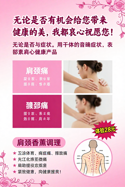 粉色渐变疗愈海报：健康美祝愿