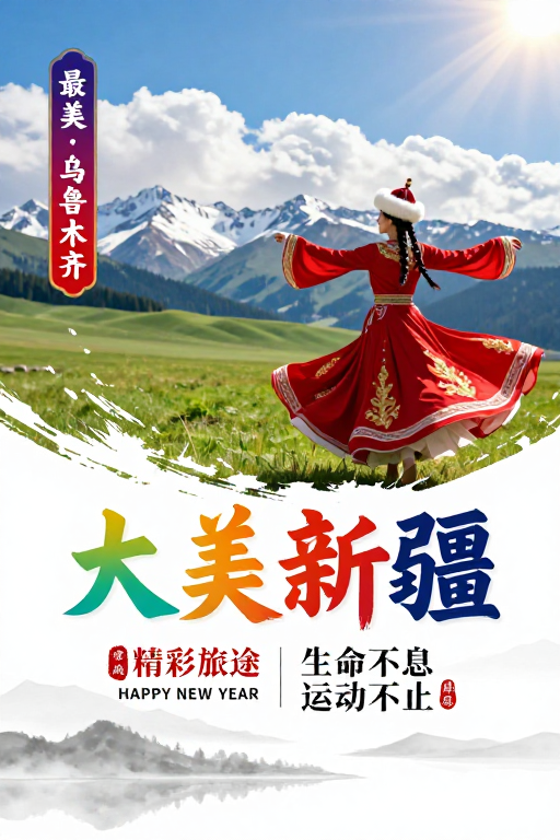 大美新疆·草原雪峰舞动民族风情