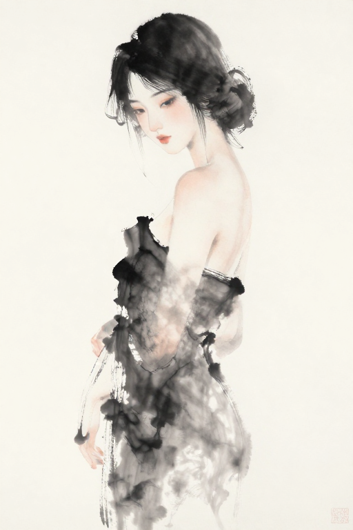 水墨晕染：女性写意人物画的意境之美