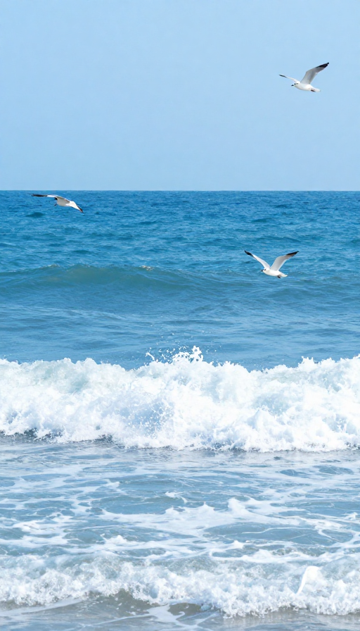 梦幻蓝海：海天相接的永恒翱翔