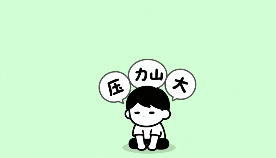 压力山大：呆滞男孩Q版简笔漫画风壁纸设计