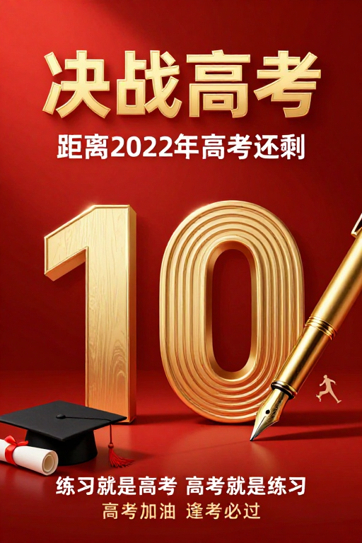 决战高考倒计时：红色金辉激励奋斗