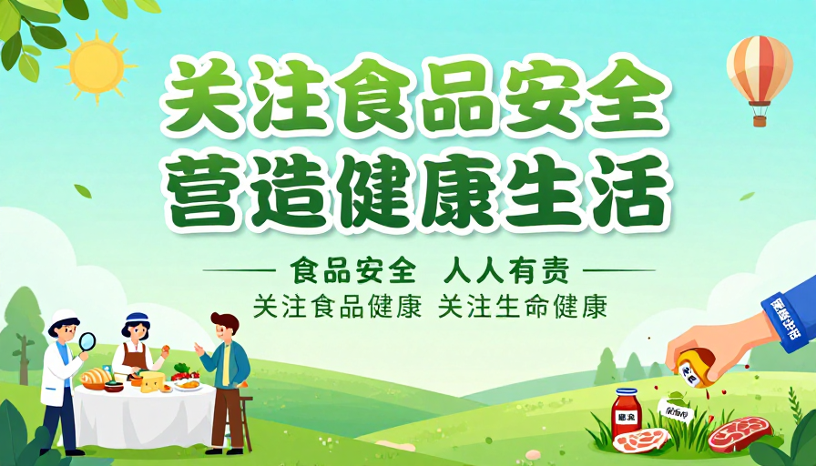 清新扁平插画 食品安全公益海报