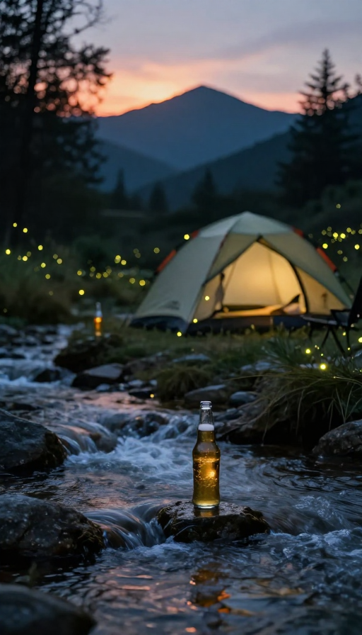 暗夜露营奇遇：晨曦中的自然诗意