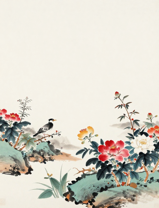 极简国画的华丽留白:山水花鸟的超高清艺术表达