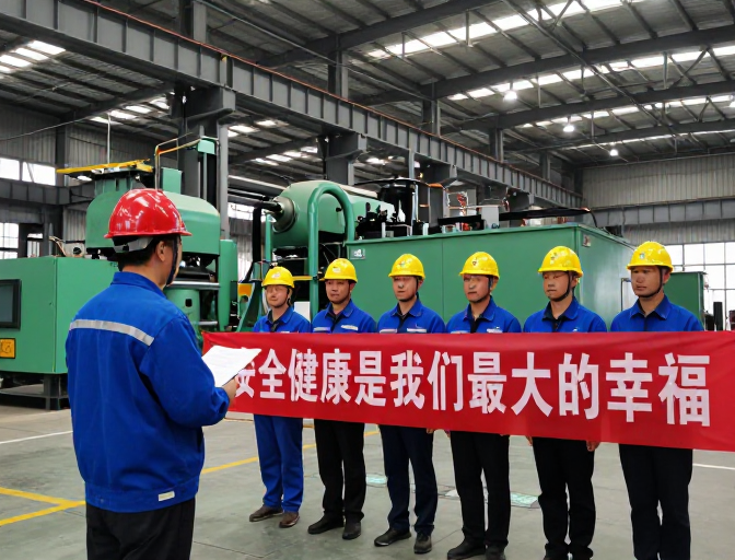 工业安全宣传:工程师指导工人,营造和谐生产环境