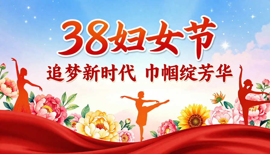 热烈绽放·巾帼风采梦幻艺术风海报