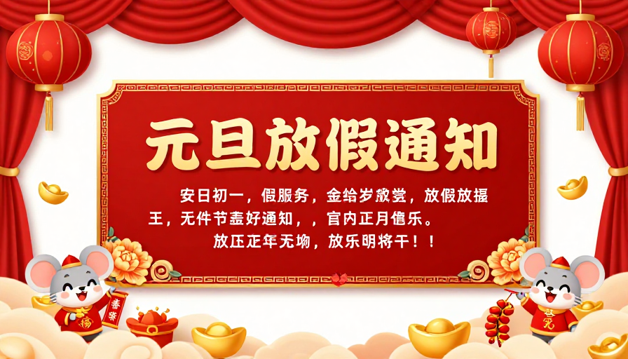 喜庆中国风新年放假通知海报