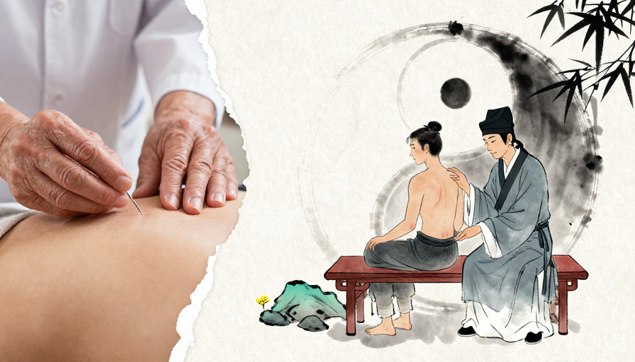 水墨禅意：中式针灸艺术海报