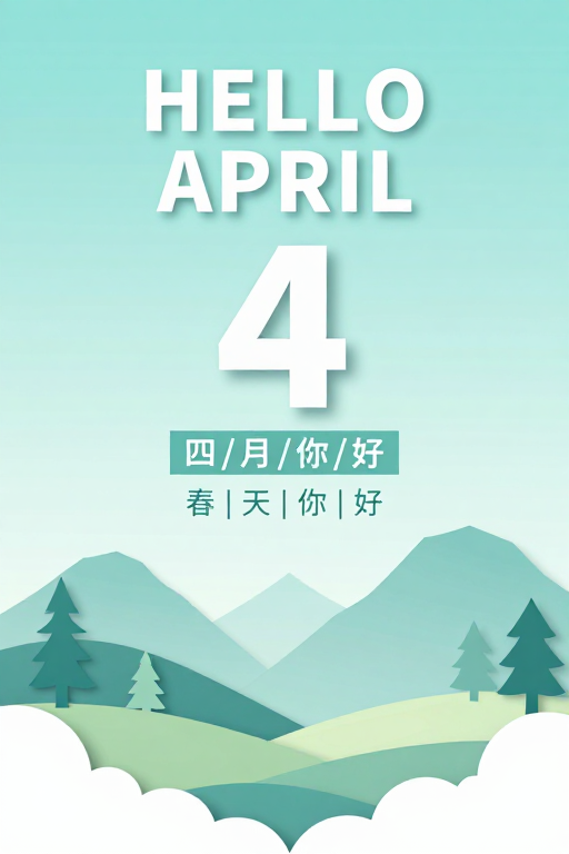 春日清新海报：极简主义春季问候设计