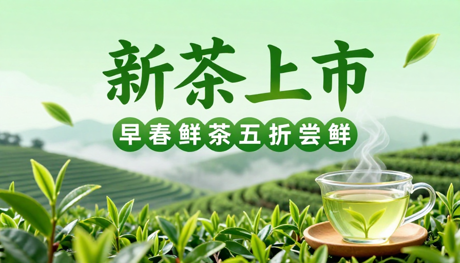清新春日:春季新茶上市海报