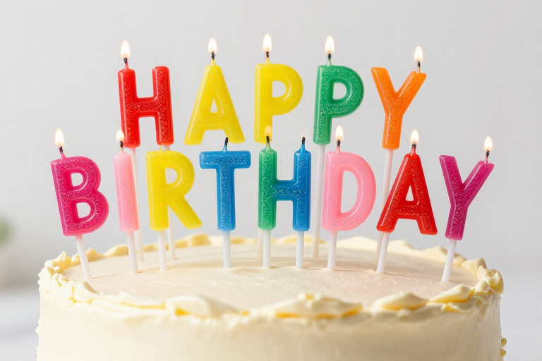 高清奶油蛋糕' HAPPY BIRTHDAY'闪耀庆祝瞬间