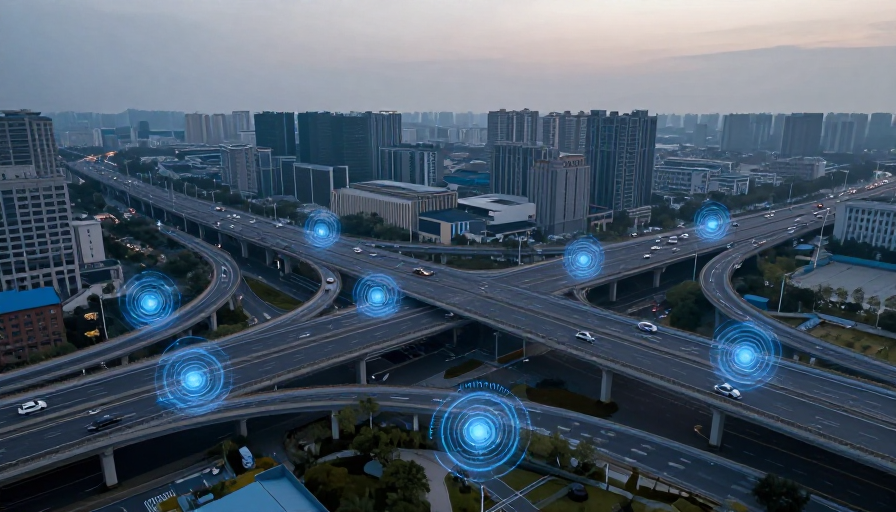 未来智慧城市：AI交通实时监测俯瞰图