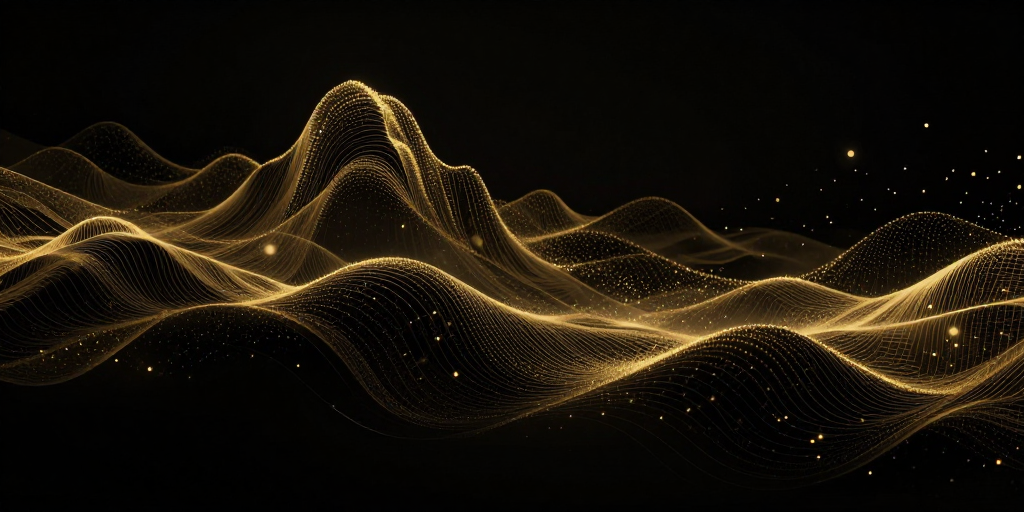 黑金粒子山峦·未来东方意境