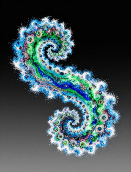 梦幻斐波那契粒子流：多彩抽象艺术视觉奇观