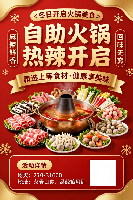冬日火锅盛宴：自助热辣开启，精选食材享美味