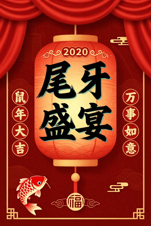 尾牙盛宴:新春宫灯贺岁海报