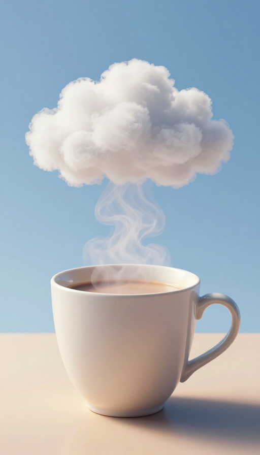 云端奶茶：温暖光影下的静谧时刻
