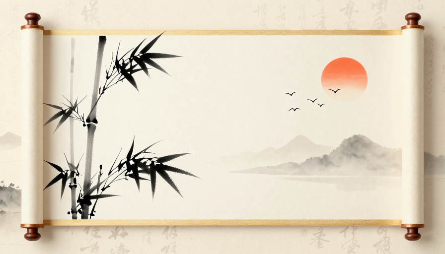古风卷轴·宣纸意境水墨背景