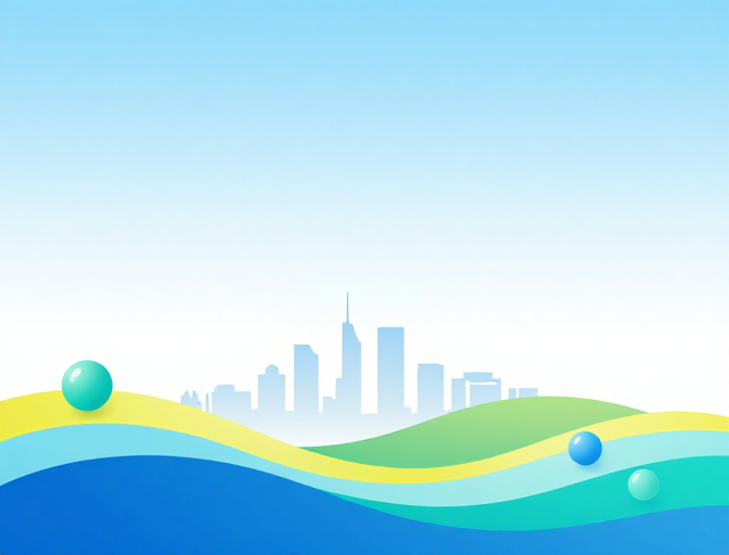 未来都市:科技与自然融合的极简抽象背景