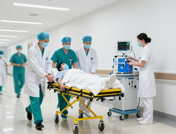 医护人员紧急转运病患:高清摄影展现专业救援瞬间