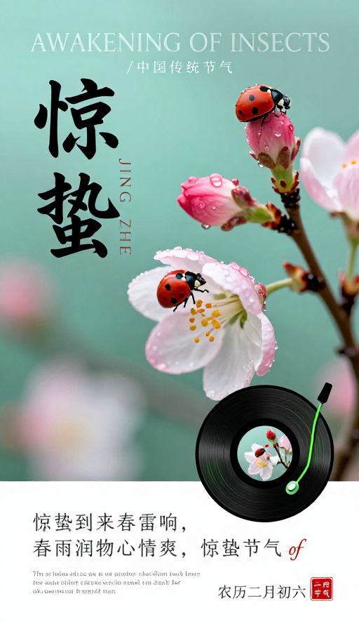惊蛰：东方美学与春之生机融合的海报设计