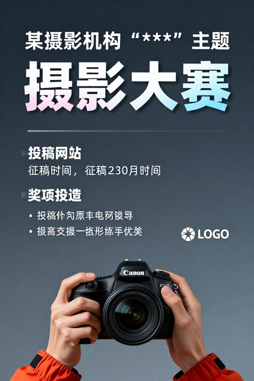 现代简约深蓝渐变摄影大赛主题海报设计