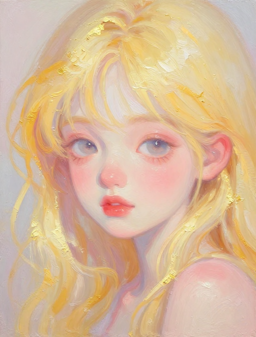 梦幻星光少女·厚涂丙烯油画肖像