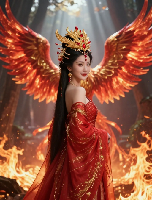 凤凰涅槃重生,美人回眸一笑