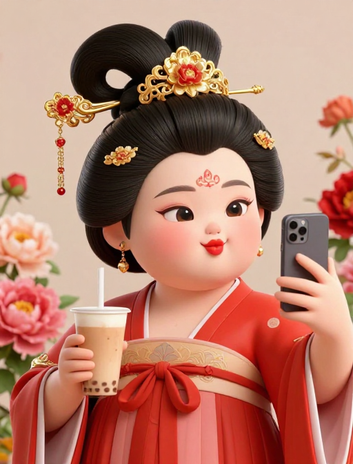 唐代美人现代自拍：古典与现代的奇幻融合
