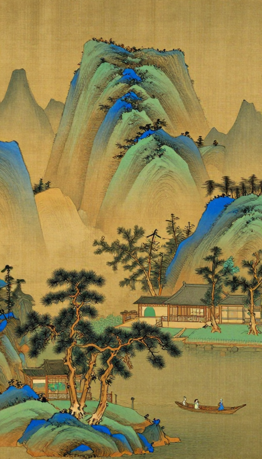 古韵山水：金色调下的中国传统画卷