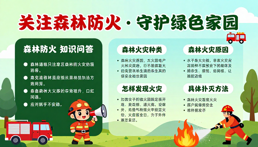 守护绿色家园·关注森林防火公益科普海报