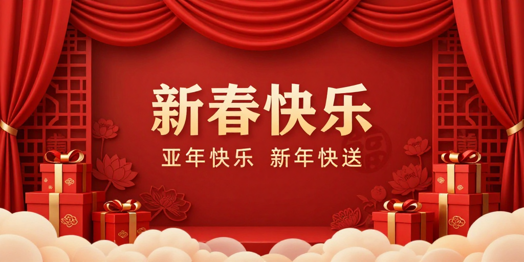 喜庆中国风春节庆典舞台海报设计