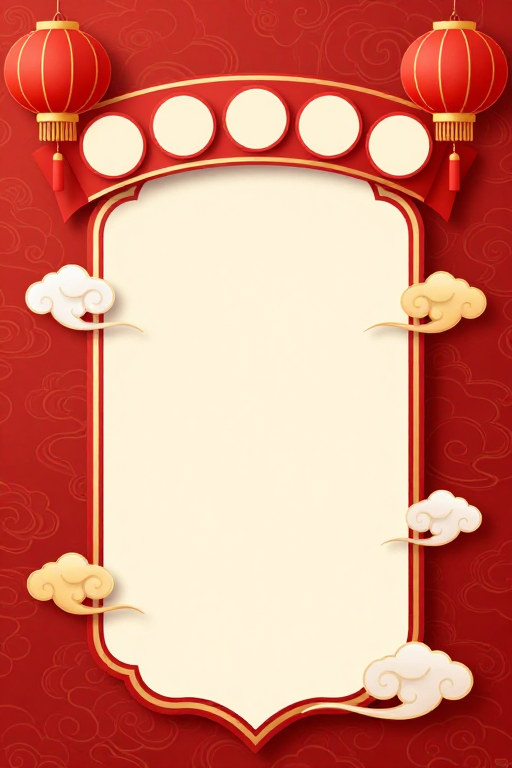 喜庆中国风朱红金黄背景设计