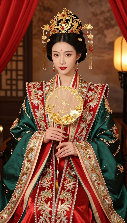 华服佳人：红绿金配古典婚服艺术写真
