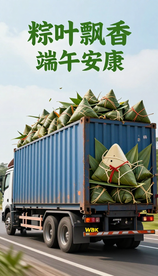粽叶飘香端午安康·高速满载粽子卡车实拍
