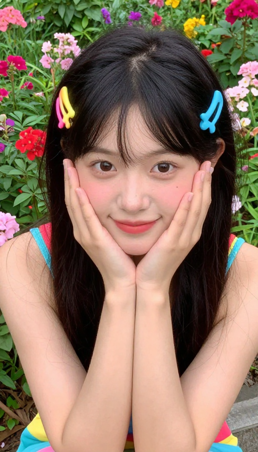 多巴胺萌妹户外花园时尚写真特写