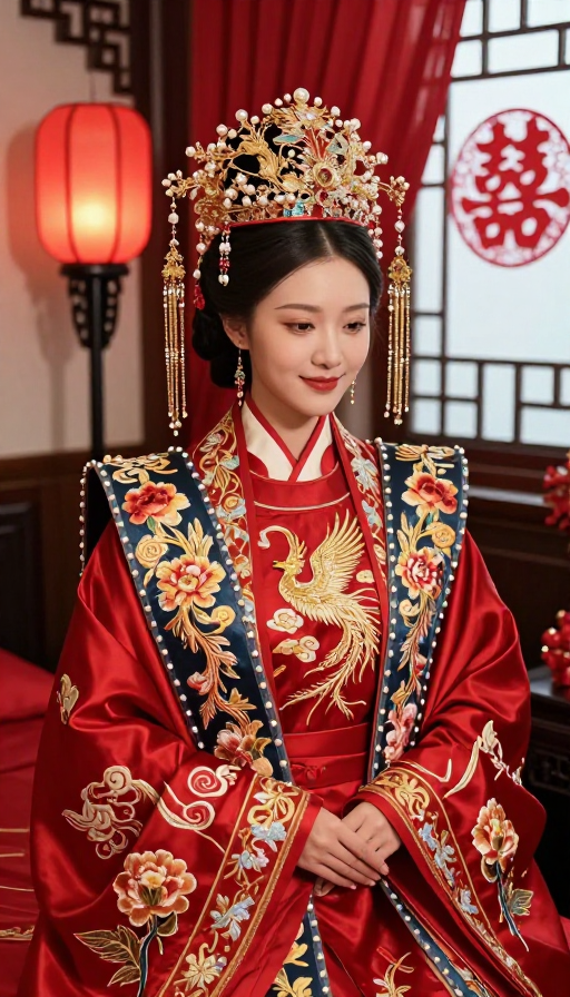 华贵红妆：传统中式婚礼新娘特写