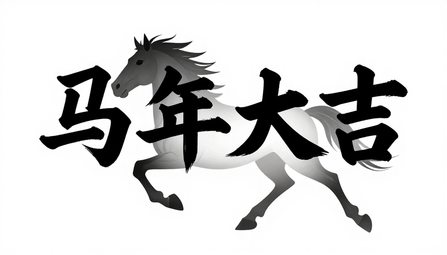 书法创意：奔跑的‘马年大吉’骏马形象