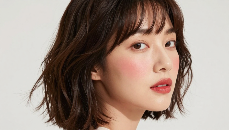 柔光侧逆光下回眸的亚洲女性人像广告照