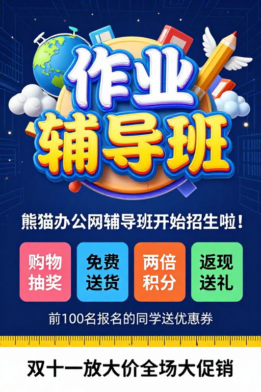 科技赋能现代教育——作业辅导班招生海报设计